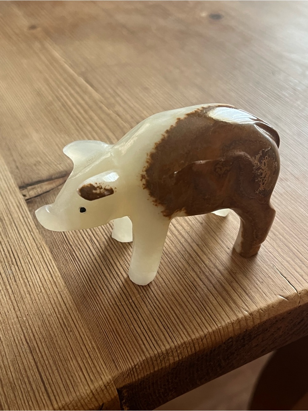 Natural Agate hand carved stone Pig Figurine